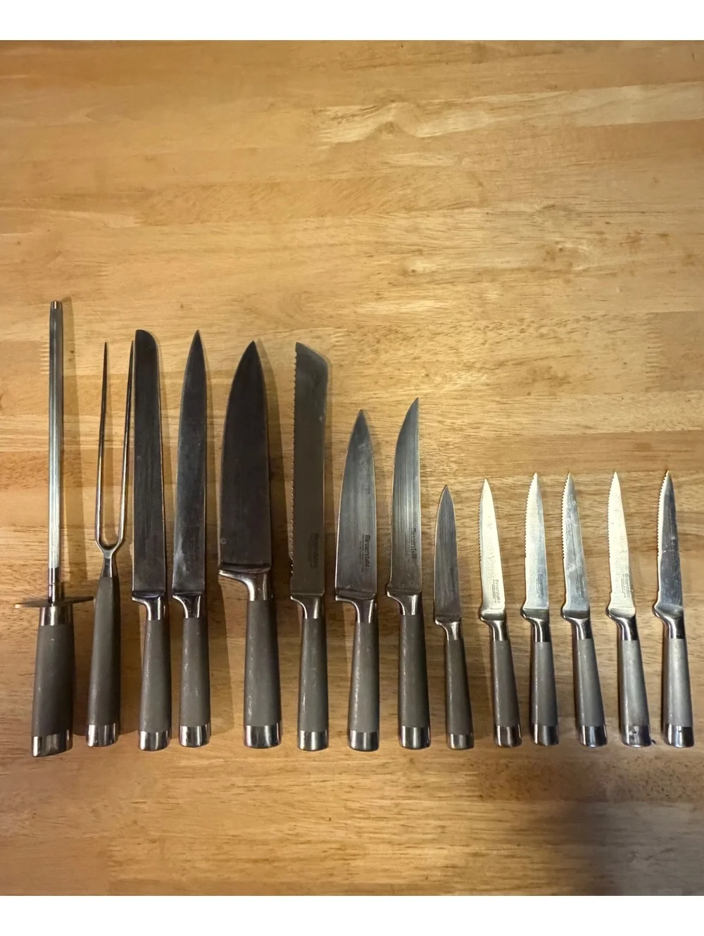 Messerstahl Knife Set - 12 Knives + Carving Fork, and Sharpening Streel